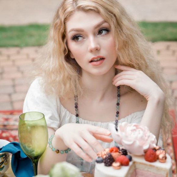 10mm Green Aventurine & Tiger Eye 'Optimism' Stretch Bracelet - Picture 4 of 7